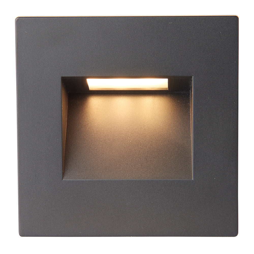 Recessed Indirect Square Wall Step Brick Stair Light for Indoor / Outdoor | LED CCT 1.5W | IP65 | 3000K, 4000K & 6500K | Black