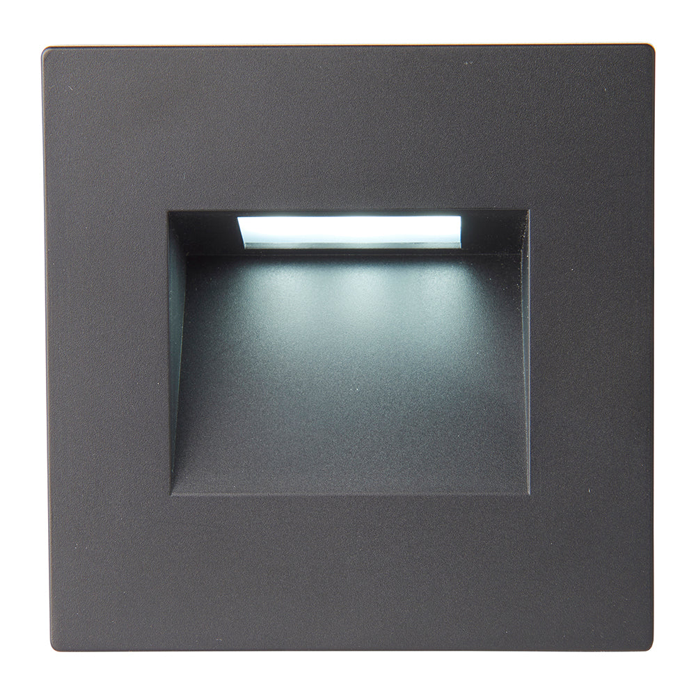 Recessed Indirect Square Wall Step Brick Stair Light for Indoor / Outdoor | LED CCT 1.5W | IP65 | 3000K, 4000K & 6500K | Black