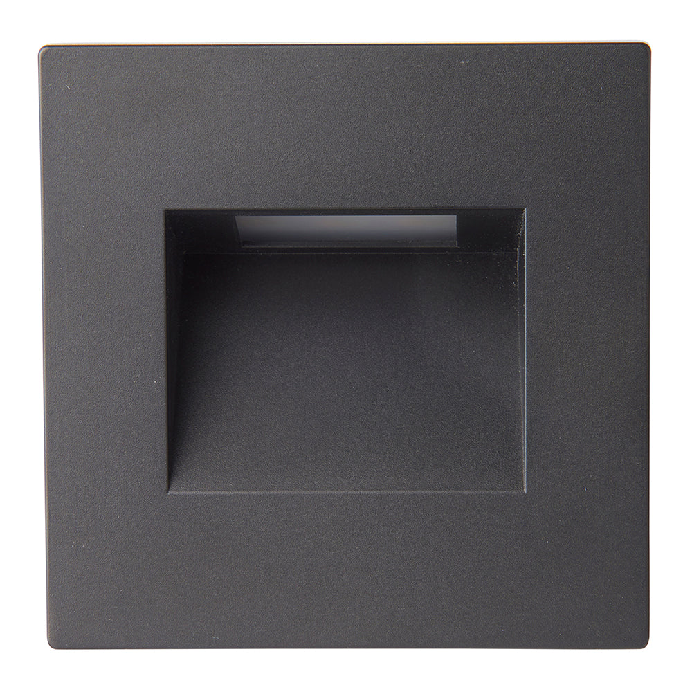 Recessed Indirect Sqaure Wall Step Brick Stair Light for Indoor / Outdoor | LED CCT 1.5W | IP65 | 3000K, 4000K & 6500K | Black