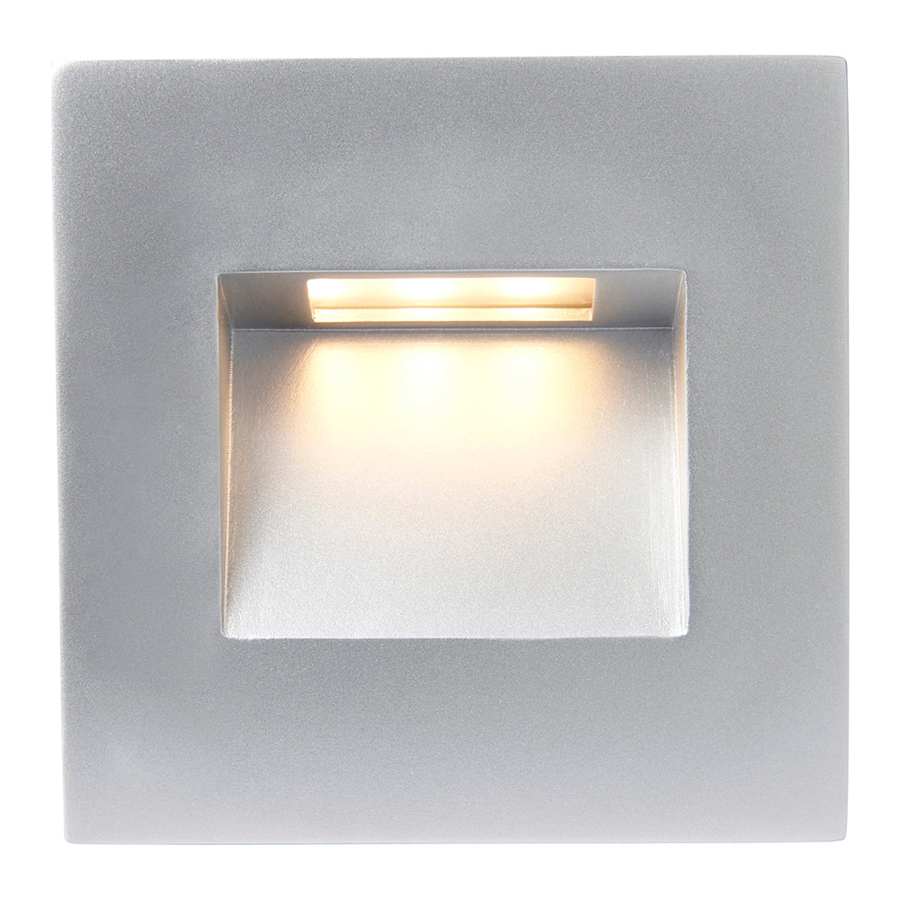 Recessed Indirect Square Wall Step Brick Stair Light for Indoor / Outdoor | LED CCT 1.5W | IP65 | 3000K, 4000K & 6500K | Silver