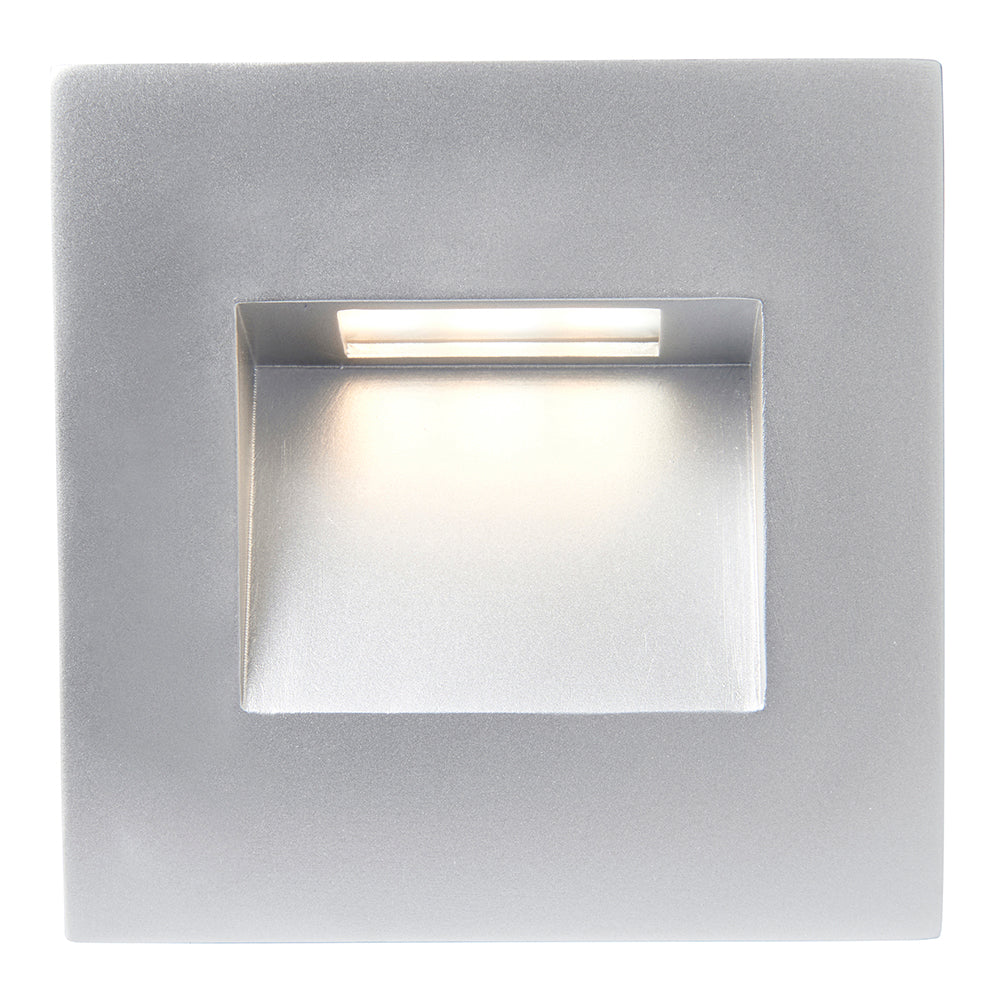 Recessed Indirect Sqaure Wall Step Brick Stair Light for Indoor / Outdoor | LED CCT 1.5W | IP65 | 3000K, 4000K & 6500K | Silver