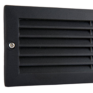 CCT 8W Outdoor Recessed Wall Die-Cast & Glass Louvre Grill Brick Light | LED E27 | 3000K, 4000K & 6000K White | IP44 | Black