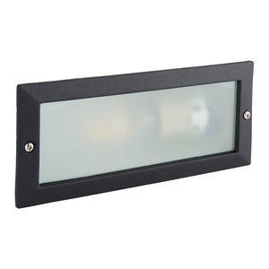 CCT 8W Outdoor Recessed Wall Die-Cast & Glass Brick Light | LED E27 | 3000K, 4000K & 6000K White | IP44 | Black