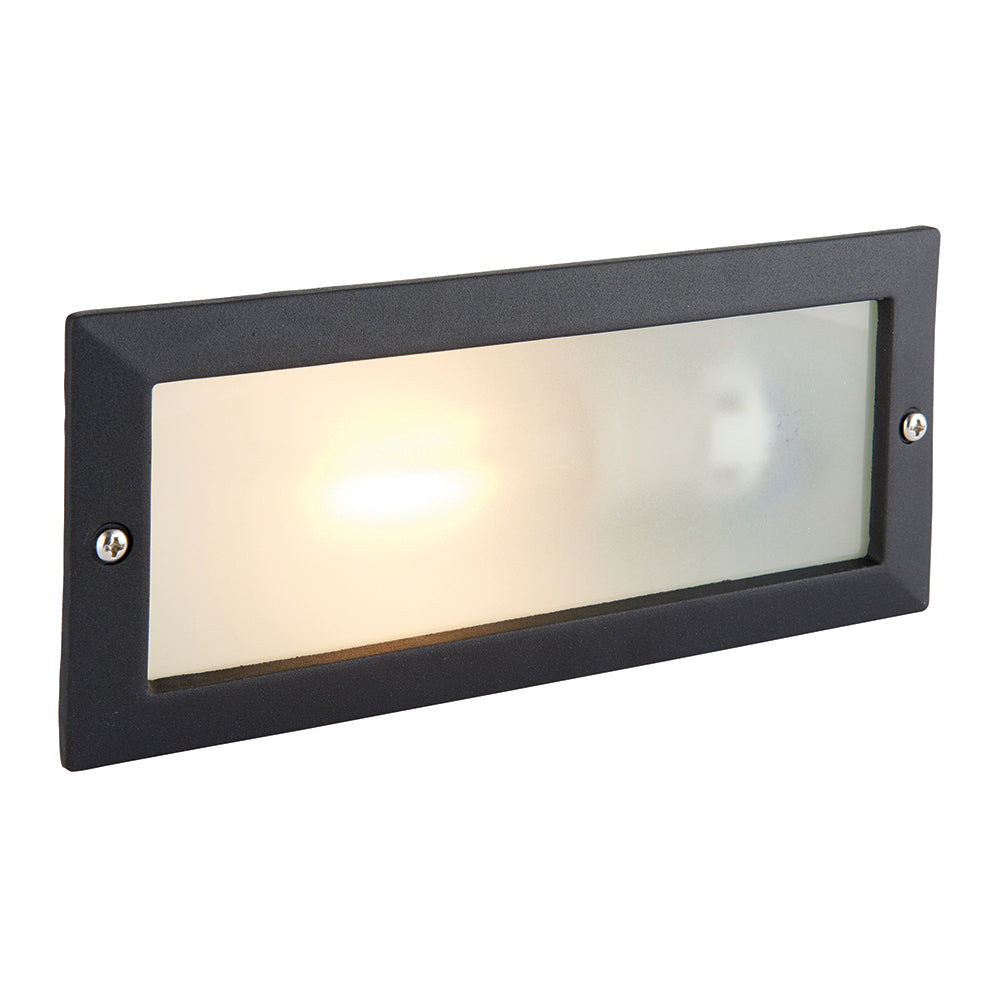 CCT 8W Outdoor Recessed Wall Die-Cast & Glass Brick Light | LED E27 | 3000K, 4000K & 6000K White | IP44 | Black