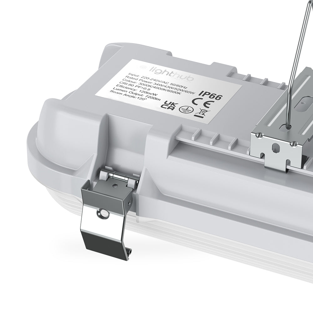 BATTERSEA Non-Corrosive LED Batten Light | 6ft Twin 9600lm | CCT Tri-Colour & Multi Wattage | IP66 | Microwave Sensor