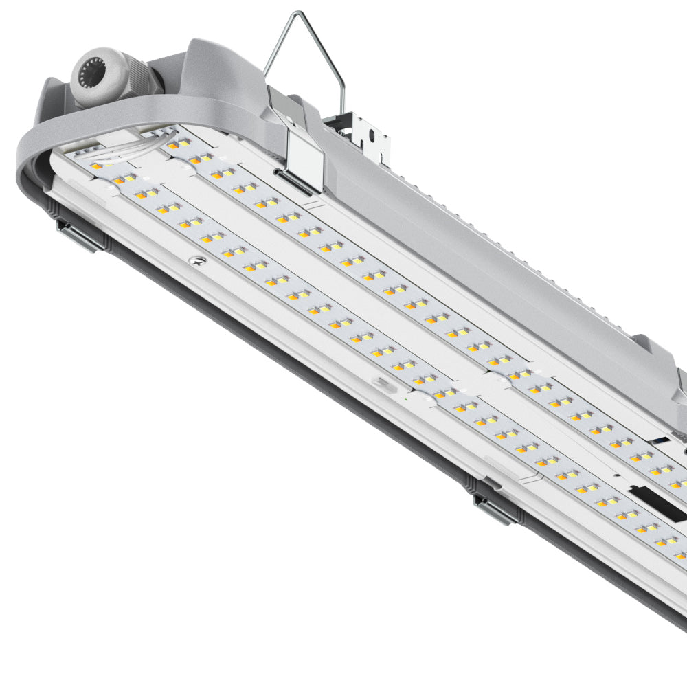 BATTERSEA Non-Corrosive LED Batten Light | 5ft Twin 7200lm | CCT Tri-Colour & Multi Wattage | IP66 | Emergency