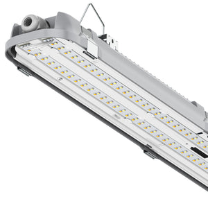 BATTERSEA Non-Corrosive LED Batten Light | 5ft Twin 7200lm | CCT Tri-Colour & Multi Wattage | IP66 | Microwave Sensor