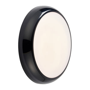 CE3X5 | Round Bulkhead Light Fitting | LED Multi Wattage 8-16W | CCT 5-Colour | IP65 | 3hr Emergency | Black