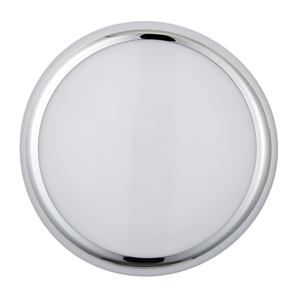 CE3X5 | Round Bulkhead Light Fitting | LED Multi Wattage 8-16W | CCT 5-Colour | IP65 | 3hr Emergency | Chrome