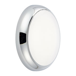 CE3X5 | Round Bulkhead Light Fitting | LED Multi Wattage 8-16W | CCT 5-Colour | IP65 | 3hr Emergency | Chrome