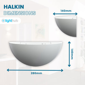 POPLAR Half Moon Paintable Plaster Uplighter Fitting | E14 (SES) | Up Light Effect | LED 2700K Warm White