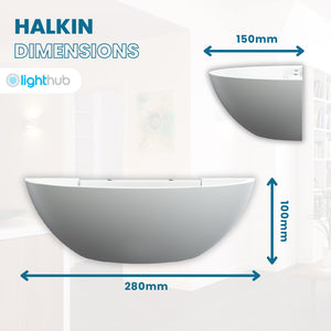 HALKIN Half Moon Plaster Uplighter Fitting | E14 (SES) | Up Down Light Effect