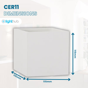 CUBE LED Square Paintable Plaster Wall Uplighter Light | G9 | Up Down Light Effect | 3000K Warm White Dimmable