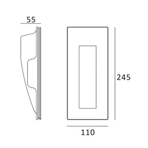 MALVA Rectangle Trimless Plaster In Wall Light | 1.8W LED | 2700K Warm White | IP20 | White