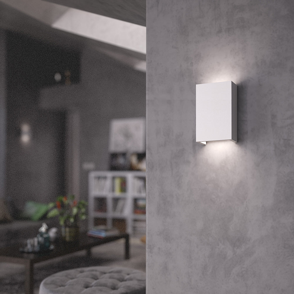 MORNINGTON | LED Rectangle Paintable Plaster Wall Uplighter | Up Down Light Effect | 3000K Warm White