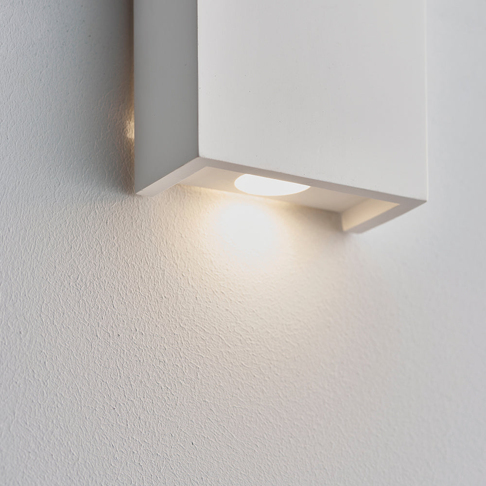 MORNINGTON | LED Rectangle Paintable Plaster Wall Uplighter | Up Down Light Effect | 3000K Warm White