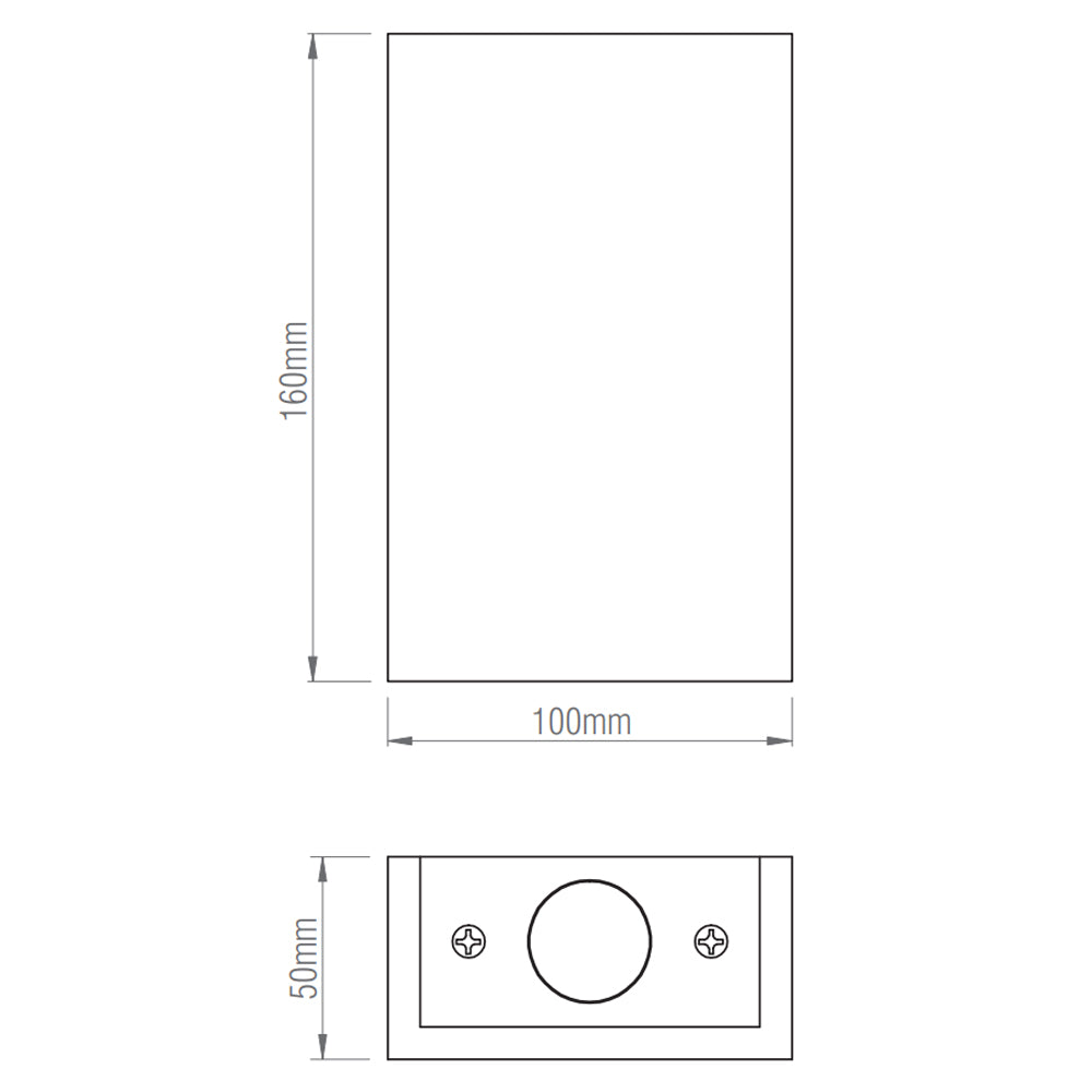 MORNINGTON | LED Rectangle Paintable Plaster Wall Uplighter | Up Down Light Effect | 3000K Warm White