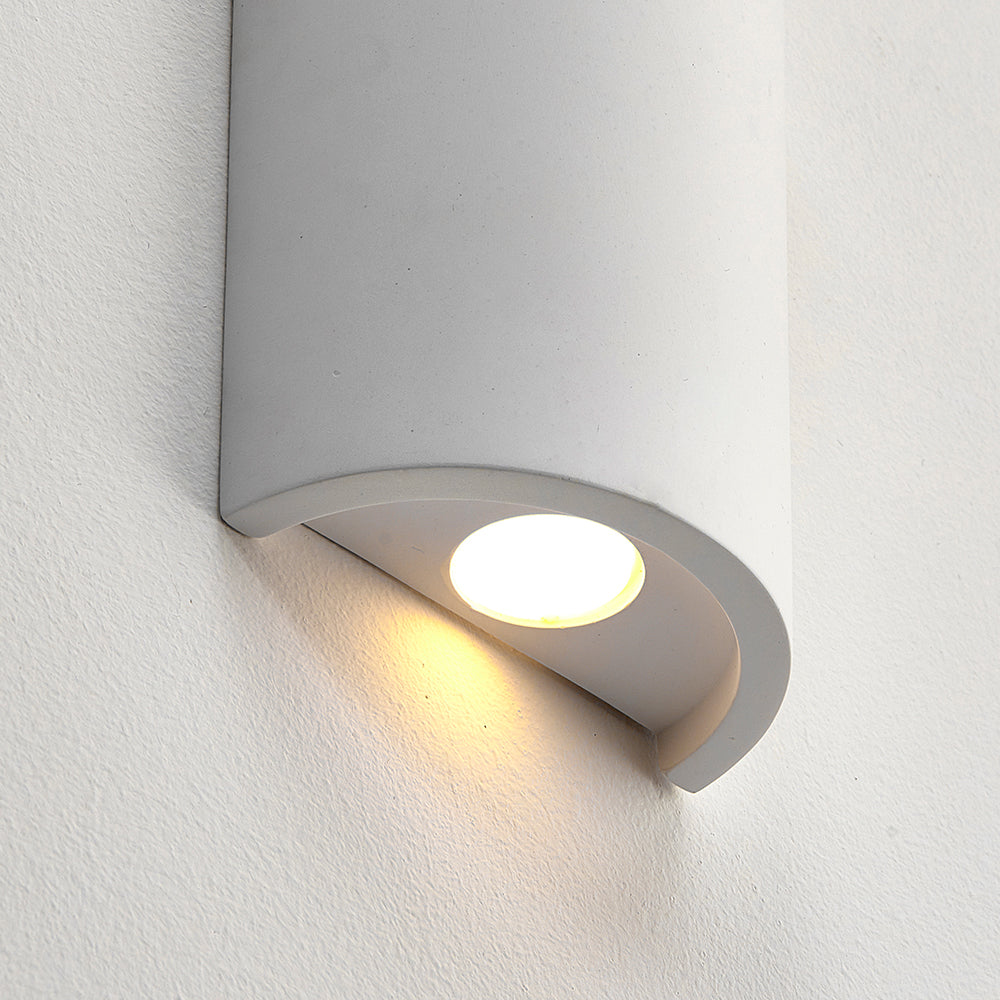 CRESCENT | LED Cyclinder Paintable Plaster Wall Uplighter | Up Down Light Effect | 3000K Warm White