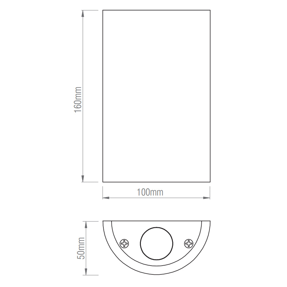 CRESCENT | LED Cyclinder Paintable Plaster Wall Uplighter | Up Down Light Effect | 3000K Warm White