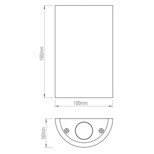 CRESCENT | LED Cyclinder Paintable Plaster Wall Uplighter | Up Down Light Effect | 3000K Warm White