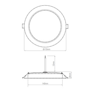 CIRCO | LED Recessed Round Commercial Downlight Fitting | 18W 1600lm | CCT Tri-Colour | IP20