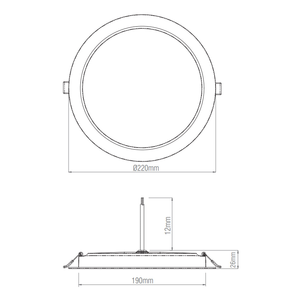 CIRCO | LED Recessed Round Commercial Downlight Fitting | 24W 2100lm | CCT Tri-Colour | IP20