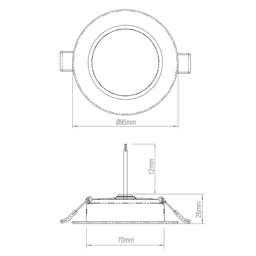 CIRCO | LED Recessed Round Commercial Downlight Fitting | 5W 400lm | CCT Tri-Colour | IP20