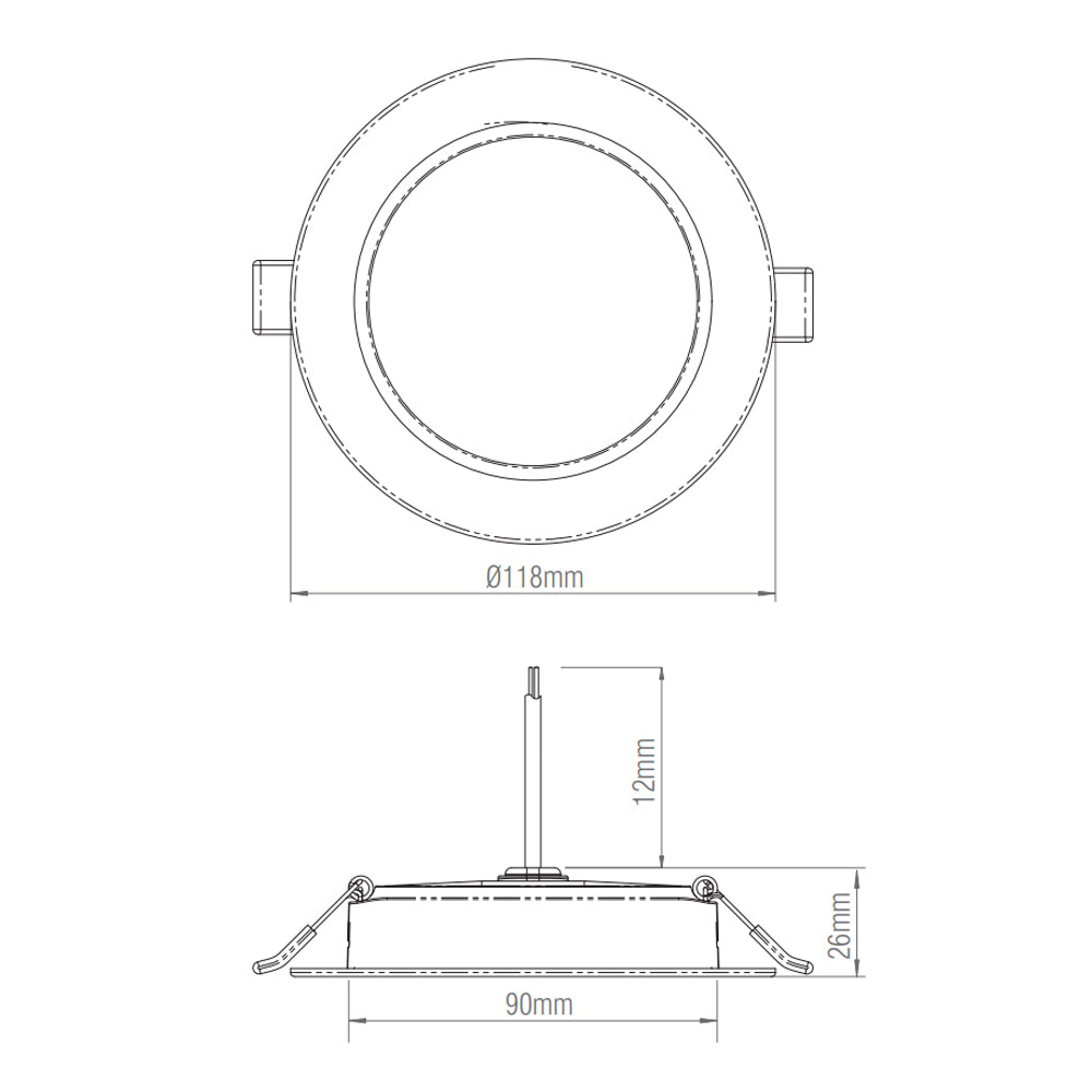 CIRCO | LED Recessed Round Commercial Downlight Fitting | 9W 720lm | CCT Tri-Colour | IP20