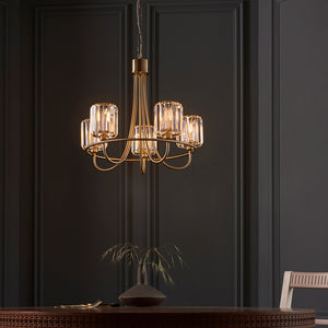 BERENICE | Ceiling Chanderlier Pendant Decorative Glass 5-Light Fitting | E14 | Antique Brass