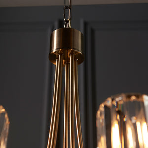 BERENICE | Ceiling Chanderlier Pendant Decorative Glass 5-Light Fitting | E14 | Antique Brass