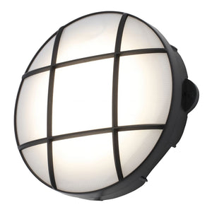 CAPELLA | Slim Round Bulkhead Grill Cage Coastal Light | 165mm | LED 750lm | 4000K Neutral | IP65 | Black