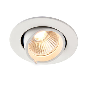 AXIAL | LED Recessed Tilt Scoop Round Commercial Downlight Fitting | 30W 2800lm | CCT Tri-Colour | White