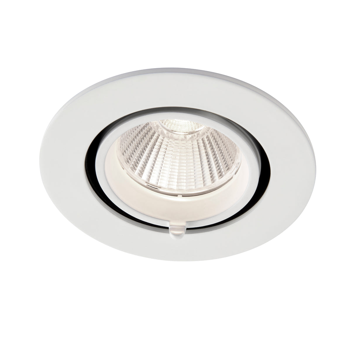 AXIAL | LED Recessed Tilt Scoop Round Commercial Downlight Fitting | 10.5W 900lm | CCT Tri-Colour | White