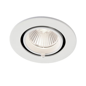 AXIAL | LED Recessed Tilt Scoop Round Commercial Downlight Fitting | 30W 2800lm | CCT Tri-Colour | White