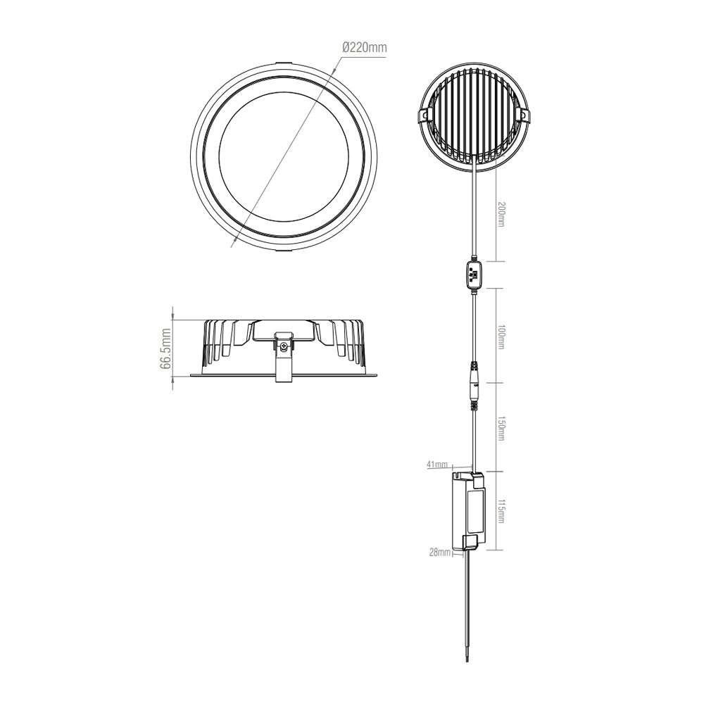 Paragon | LED Recessed Round Commercial Downlight Fitting | 23-29W 4060lm | CCT Tri-Colour | IP20