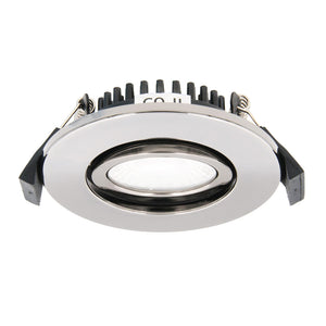 LED Slim Tilt Adjustable Fire Rated Downlight | Dimmable 5W 500lm | IP65 | 4000K Neutral White | Chrome