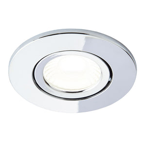 LED Slim Tilt Adjustable Fire Rated Downlight | Dimmable 5W 500lm | IP65 | 4000K Neutral White | Chrome