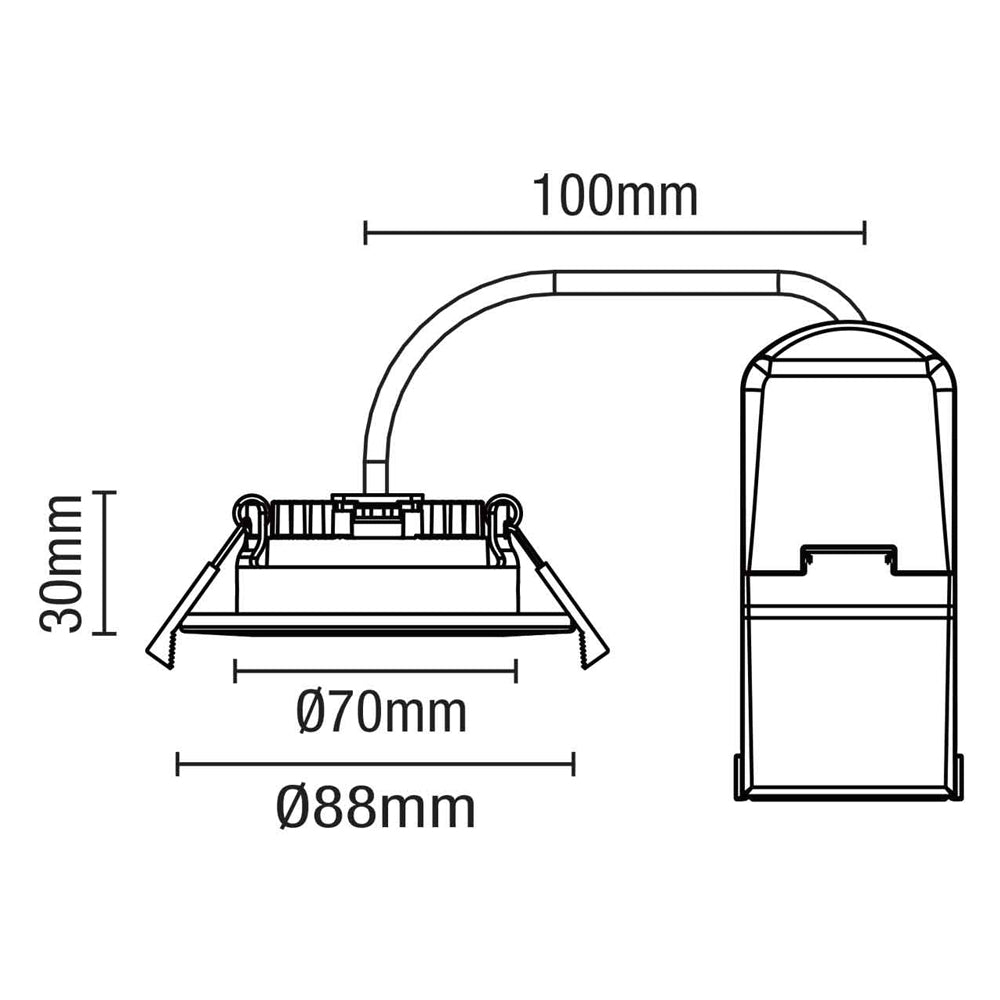 LED Slim Tilt Adjustable Fire Rated Downlight | Dimmable 5W 500lm | IP65 | 4000K Neutral White | Chrome