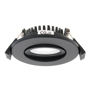 LED Slim Tilt Adjustable Fire Rated Downlight | Dimmable 5W 500lm | IP65 | 4000K Neutral White | Matt Black