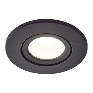 LED Slim Tilt Adjustable Fire Rated Downlight | Dimmable 5W 500lm | IP65 | 4000K Neutral White | Matt Black