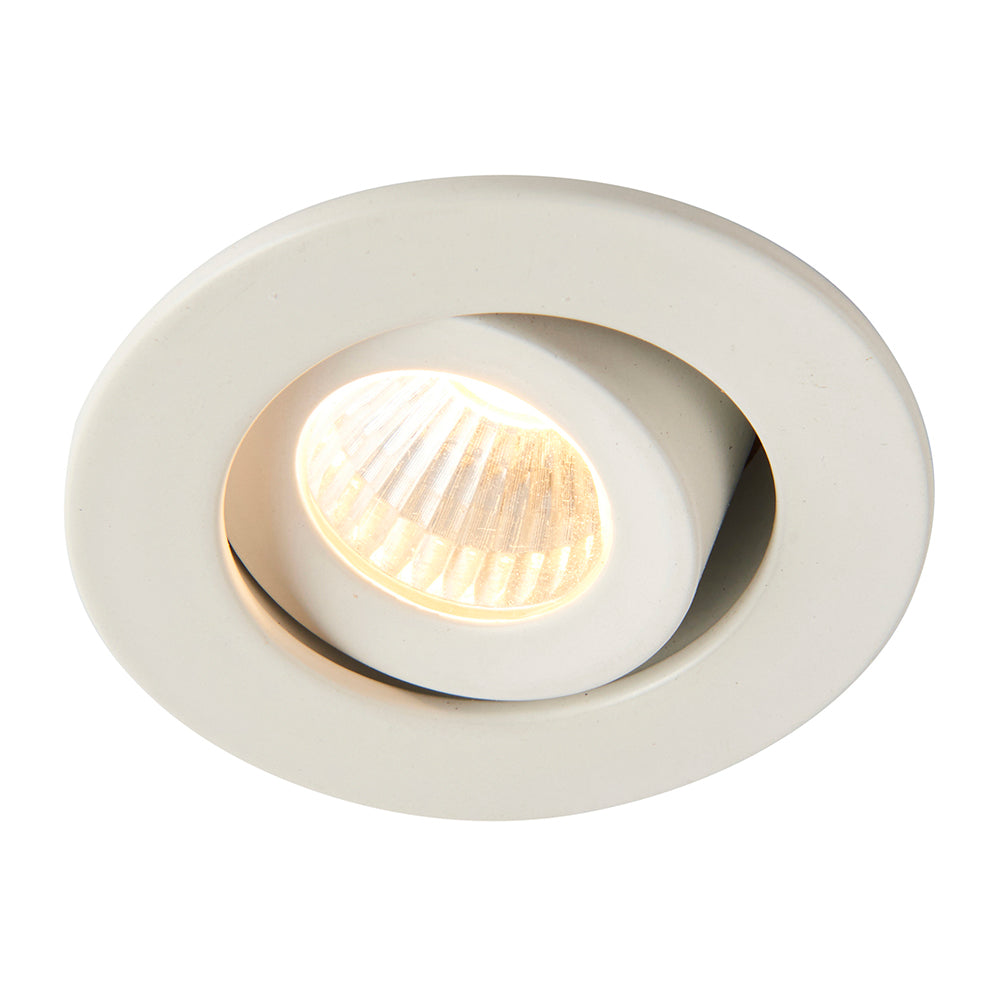 LALO | LED Tilt Mini Downlight Aluminium | 4W 240lm | IP44 | 3000K Warm White | White