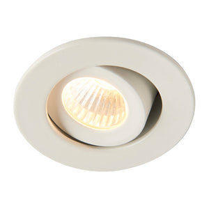 LALO | LED Tilt Mini Downlight Aluminium | 4W 240lm | IP44 | 3000K Warm White | White