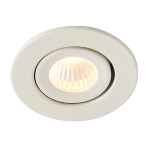 LALO | LED Tilt Mini Downlight Aluminium | 4W 240lm | IP44 | 3000K Warm White | White