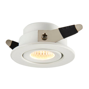 LALO | LED Tilt Mini Downlight Aluminium | 4W 240lm | IP44 | 3000K Warm White | White