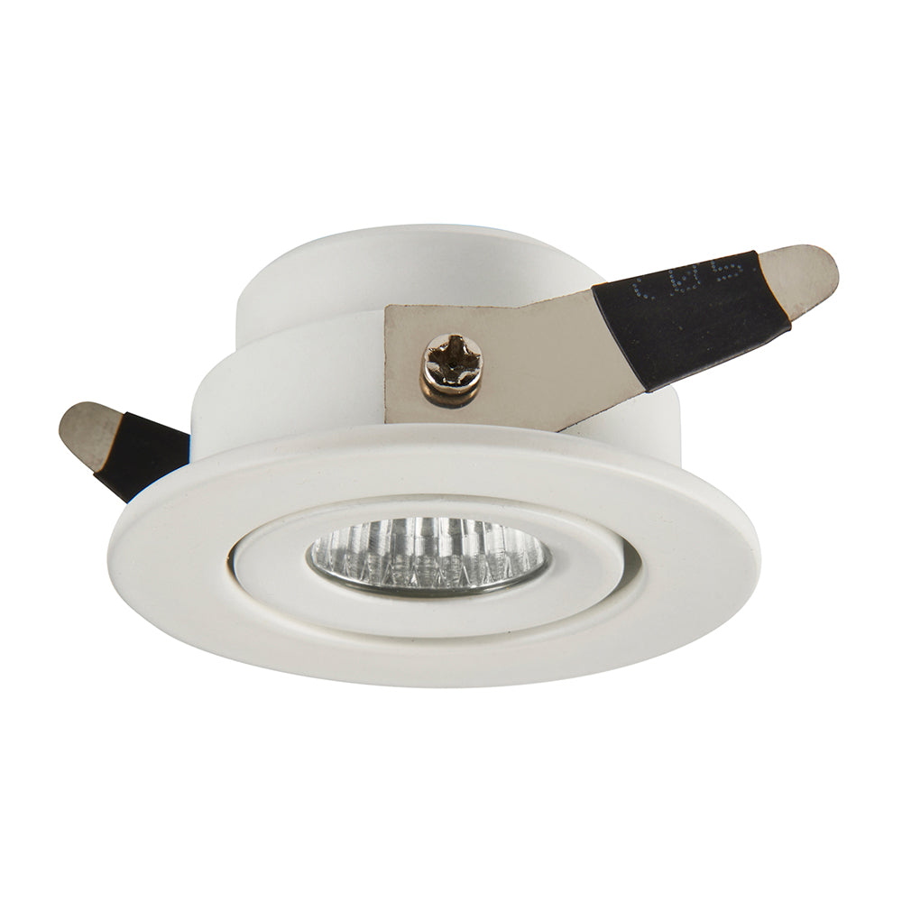 LALO | LED Tilt Mini Downlight Aluminium | 4W 240lm | IP44 | 3000K Warm White | White