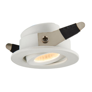 LALO | LED Tilt Mini Downlight Aluminium | 4W 240lm | IP44 | 3000K Warm White | White