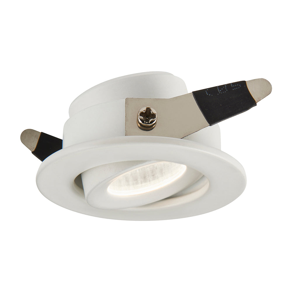 LALO | LED Tilt Mini Downlight Aluminium | 4W 240lm | IP44 | 4000K Neutral White | White