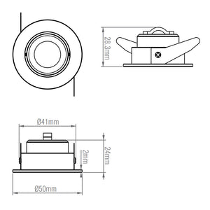 LALO | LED Tilt Mini Downlight Aluminium | 4W 240lm | IP44 | 4000K Neutral White | White