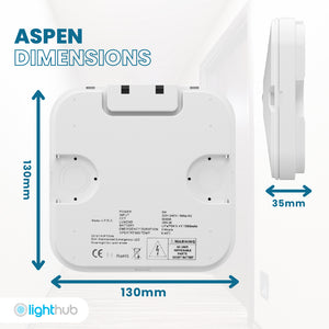 ASPEN Surface LED Downlight Ceiling Spot Light | LED 3W 280lm | 6000K Daylight | IP44 White | 3hr Emergency | Open Lens