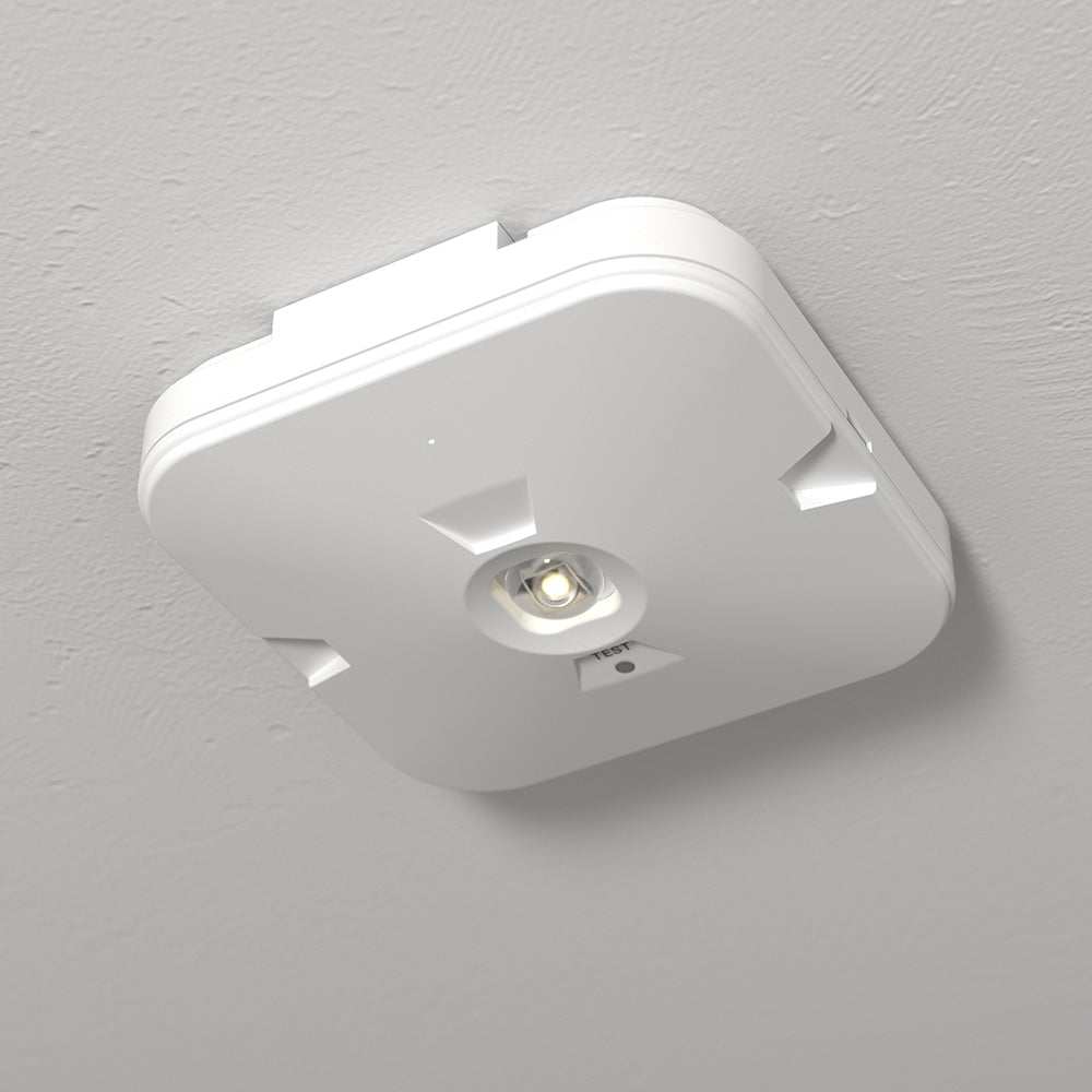 ASPEN Surface LED Downlight Ceiling Spot Light | LED 3W 280lm | 6000K Daylight | IP44 White | 3hr Emergency | Open Lens